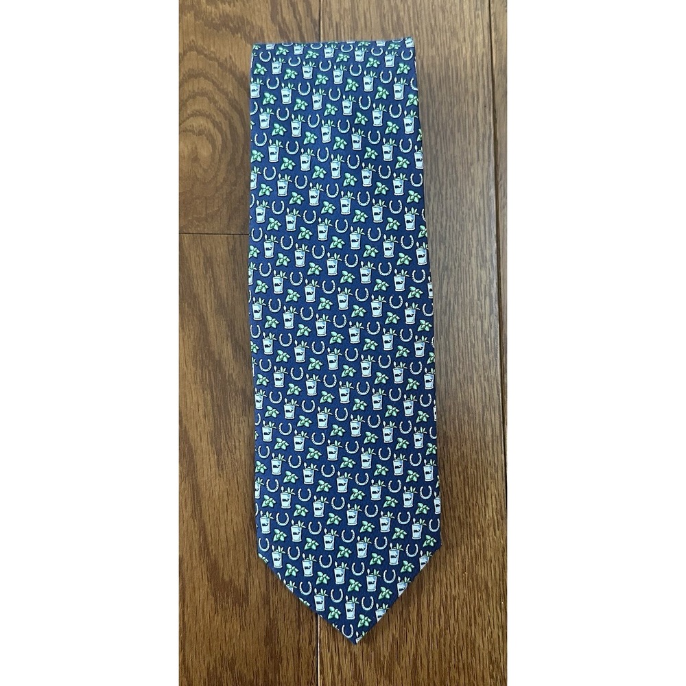 Vineyard Vines Kentucky Derby Mint Julep Horseshoes Silk Tie NWT Moonshine $85
